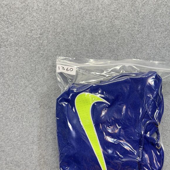 Vintage Nike Hoodie Mens XL Blue Sweatshirt Neon Green Center Swoosh Y2K 645398 - Picture 11 of 11